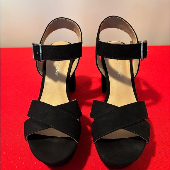 Black Strappy Heels - Picture 1 of 5